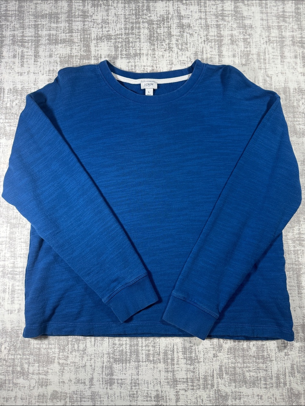 J. Crew Comfy Men's Royal Blue Crewneck Sweater size L 22X21